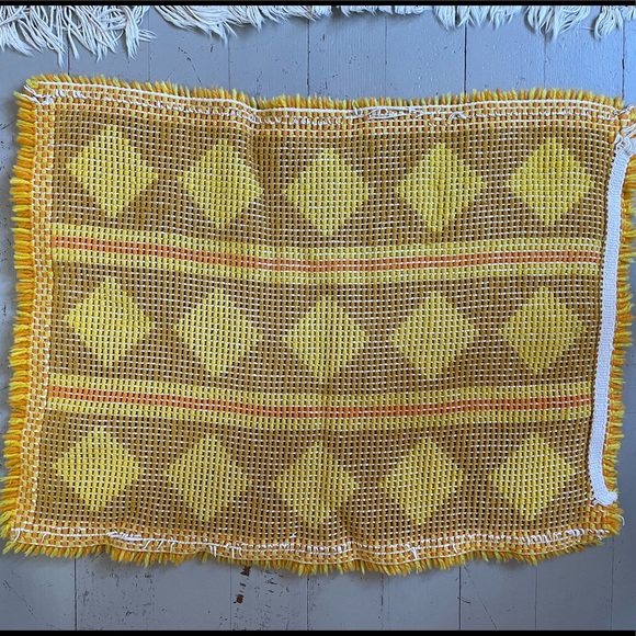 Vintage shag diamond retro rug mid century modern - Picture 4 of 7